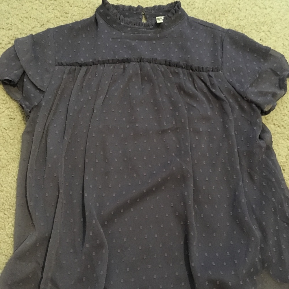 Purple short sleeve flowy blouse size Medium